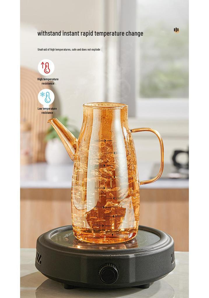 High Borosilicate Non-Drip Glass Oil Pot with Eagle Spout for Soy Sauce and Vinegar