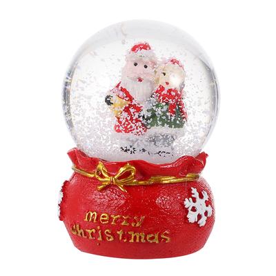 Bola de Cristal de Natal Resina Vidro Esfera Decorativa de Feriado para Mesa Casa Suprimentos de Natal Ornamento de Neve Presente Criativo