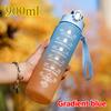 Sports Water Bottle 900ML Time Marker Leak Proof Motivational Cup Plastic Bottle for Outdoor Fitness Gym Running