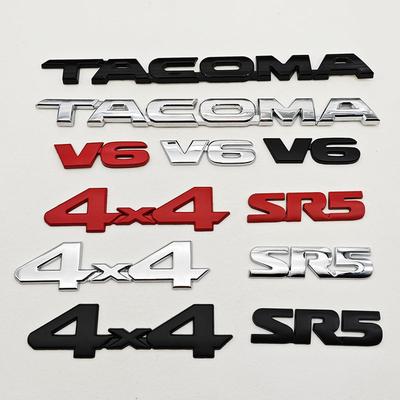 3D Car Sticker Logo V6 4X4 SR5 TACOMA Trunk Badge Door Waier Line C-Pillar Emblem Decals For TACOMA N170 N260 N300 N400