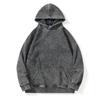 Retro Tie-Dye Distressed Velour Cotton Unisex Hooded Sweatshirt, 350g