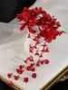 2026 New Chinese Style Flower Hairpin Pearl Luxury Tassel Side Clip Side Clip Bridal Headwear Hairpin Flower Women's Accessories