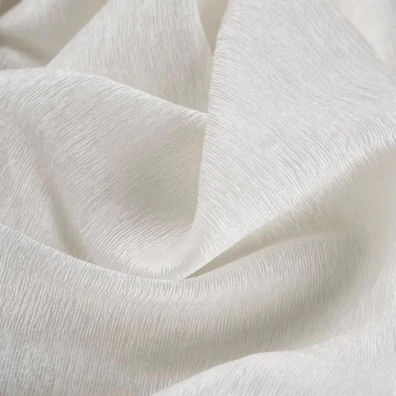 100x140cm Crinkled Satin Acetate Chiffon Fabric Crepe Charmeuse Chiffon Material for DIY  Sewing Summer Dress,Skirt  Fabric