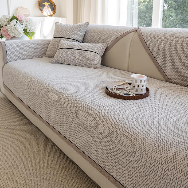 Living Room Light Luxury Simple Sofa Cushion Chenier Non-Slip Straight Row Sofa Cover Four Seasons Universal Breathable Sofa Cover