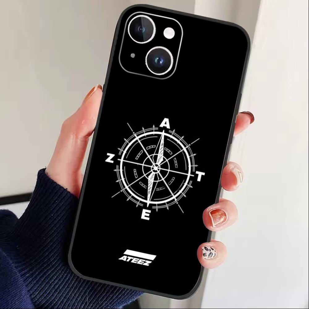 Hot J-ATEEZ Kpop Phone Case For iPhone 17 16 15 14 13 12 Max Plus Silicone Black Cover iPhone13PRO