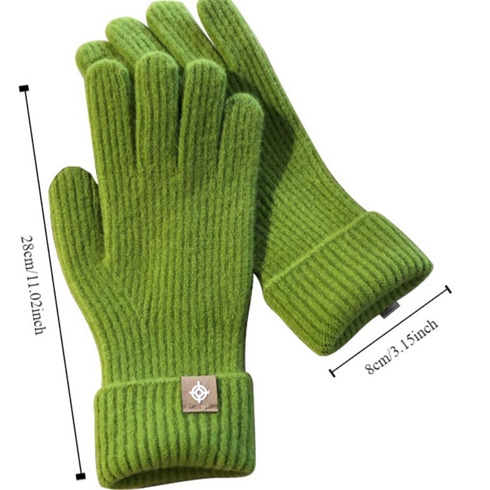1 pair Wool Knitting Knitting Gloves Five Finger Cycling Driving Gloves Full Finger Mittens  Winter