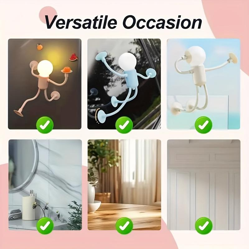 New Arrival 2-pack of Small Humanoid Night Lights, Foldable and Bendable Lamps, Table Lamps, Changeable Lamps - Creative and Fun Funny Table Lamps