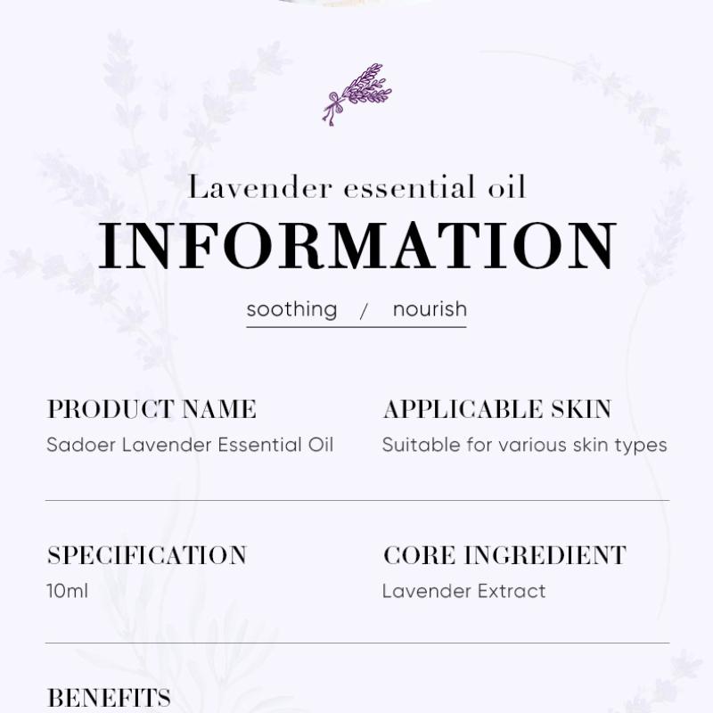 Botanický esenciální olej SADOER Růže Levandule Rozmarýn Hydratační Masážní Esenciální Olej