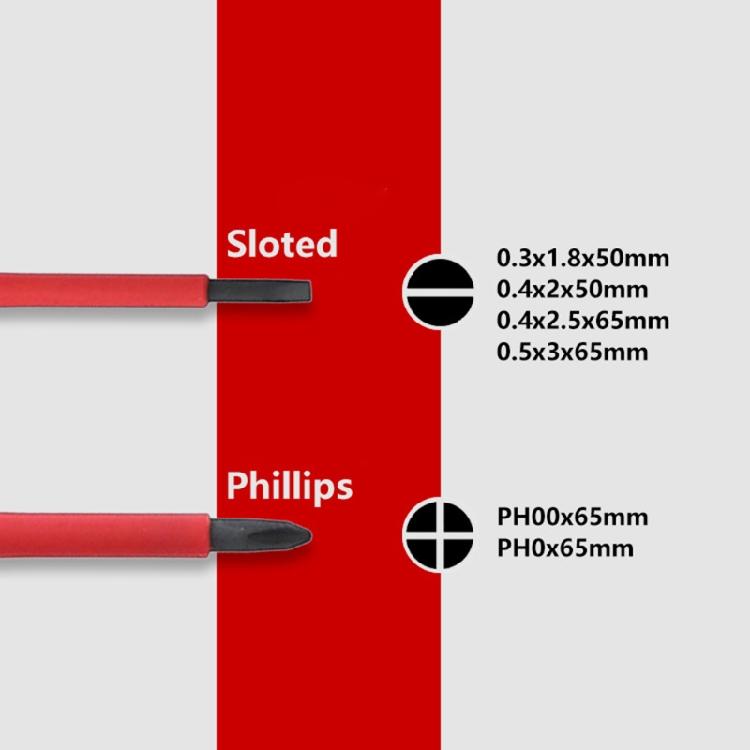 Precision Screwdriver Set 1000V 6 Pieces Screwdrivers Insulating Screwdriver Kit