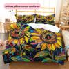 Sunflower Pattern Bedding Quilt Set  Home Decoration  Gift (1 * duvet cover + 2 * pillowcase  without core)