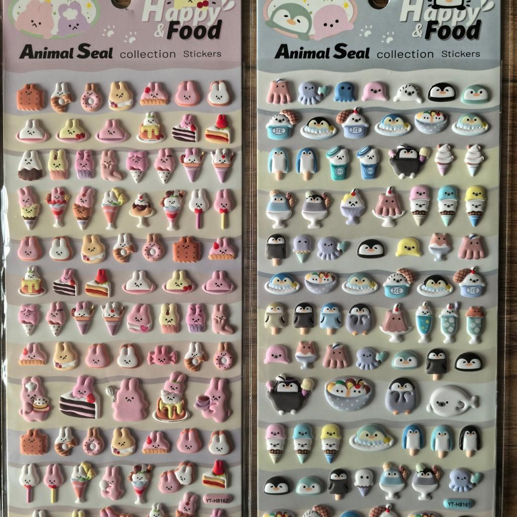 Djurförsegling 3D-klistermärken Set (4 st) - Bedårande dekorationer för planeringsböcker, hantverk & anteckningsböcker BulingBulingStickers Butik