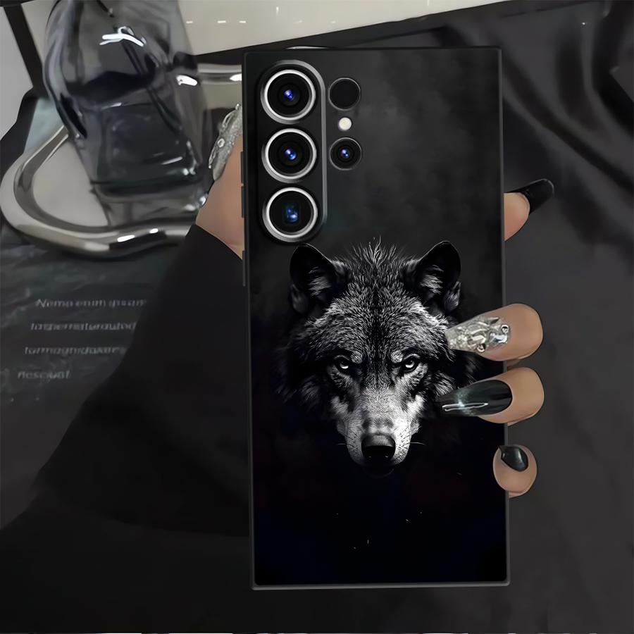 Case for Samsung Galaxy S26 Ultra S24 S23 S20 Ultra Note 20 8 9 10 S25 Plus S10 S9 S21 FE Funda Phone Cover Cool Cartoon Wolf