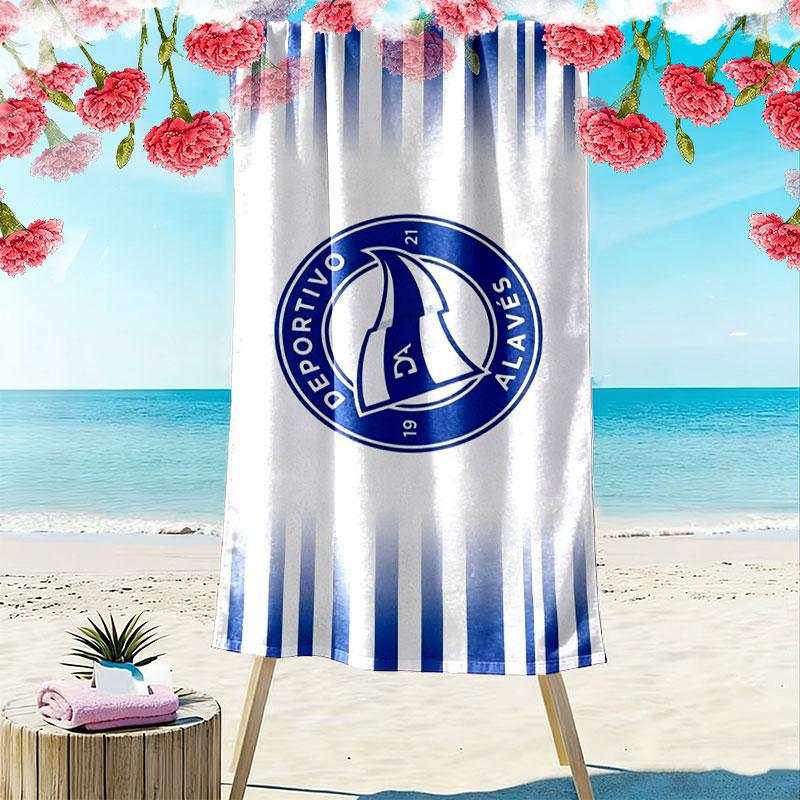 Deportivo Alaves Aufdruck Strandtuch, Großes Weiches Schnelltrocknendes Handtuch für Strand Camping Schwimmen