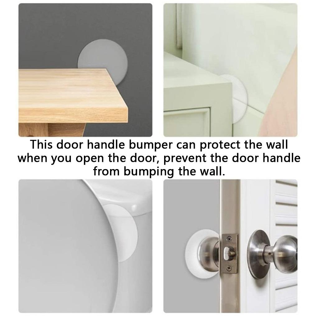 Home Office Transparent Silicone Wall Protector Living Room Self-adhesive Soft Door Handle Bumper Doorstop Nonslip Round