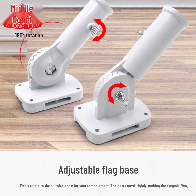 Y-Type Red Five-Star Decorative Flag with 360° Stainless Steel Pole