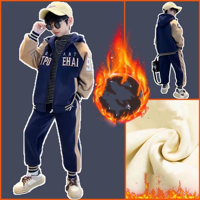 

Комплекты толстовок для мальчиков Осень Толстовки с капюшоном+Брюки 2 шт. Повседневные спортивные костюмы Детская одежда Наряды 5-12 лет 120 темно-синий