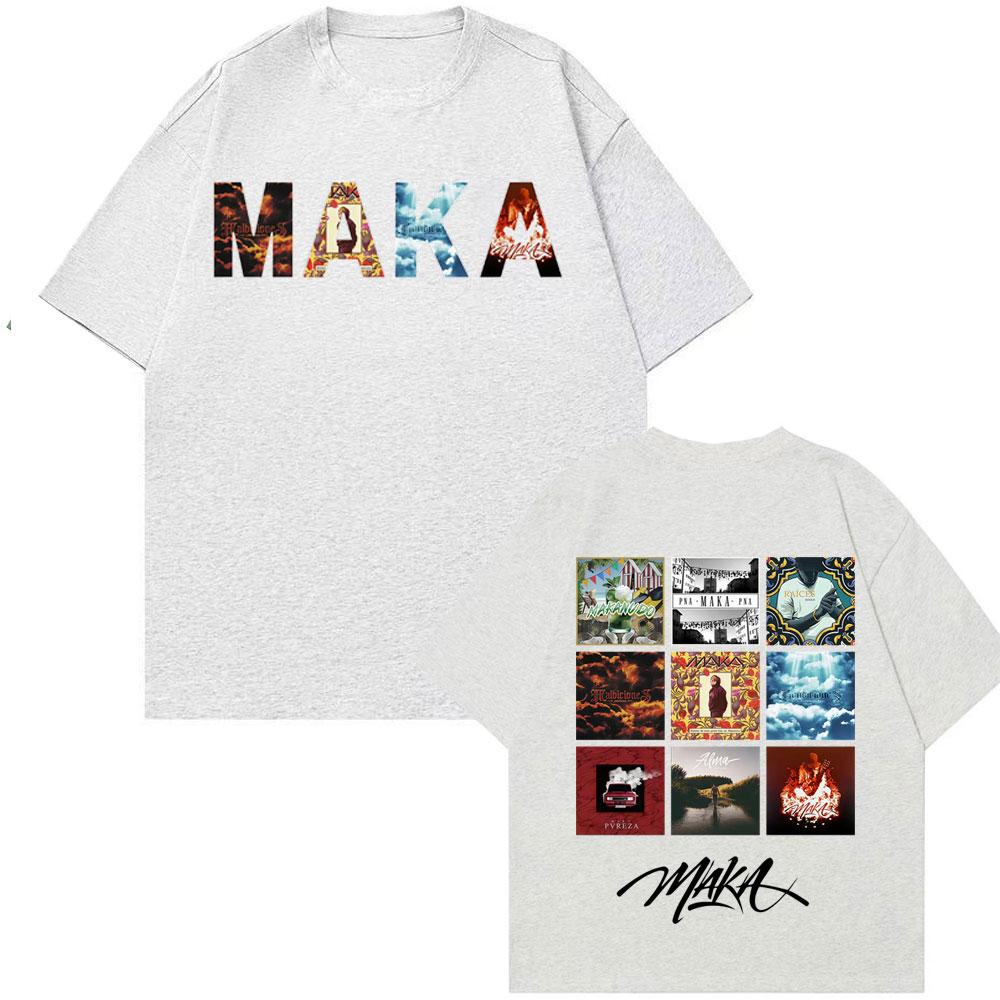 Rapper Maka Music Album Tour 2025 Cover T Shirts Men's Women Harajuku Hip Hop Punk T-shirt Summer Tops O-Neck T Shirt Streetwear