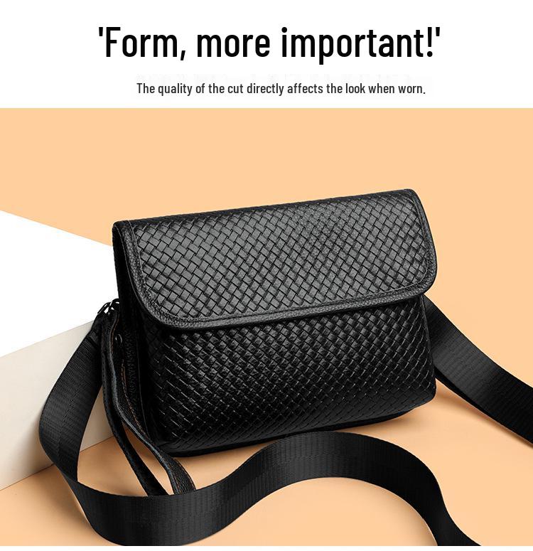Borsa a Tracolla Messenger in Pelle a Rete Trendy - Borsa a Spalla Quadrata Piccola alla Moda