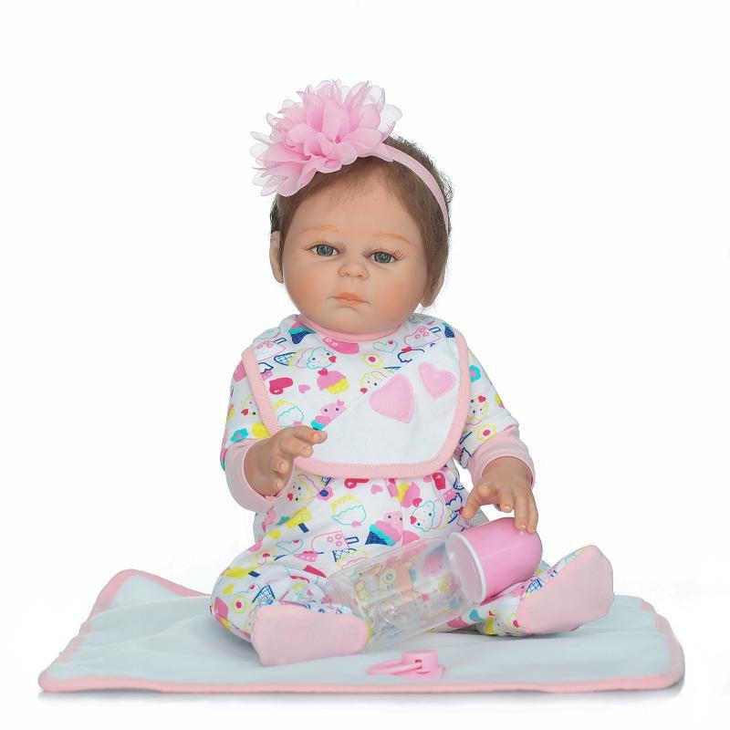 Realistic Silicone Baby Doll - Water-Immersible Bath Toy, Perfect Family Gift 50 cm