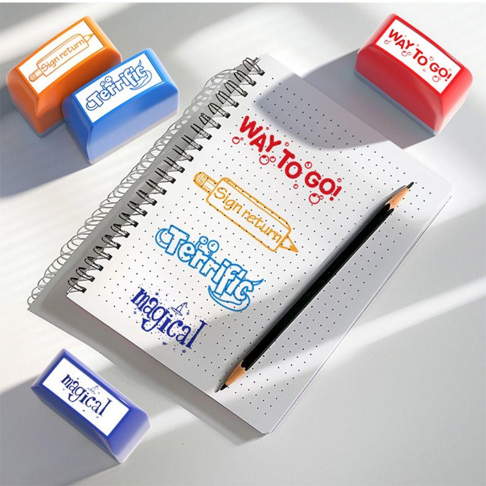 5/8Pcs Creative Teacher's Review Seal Encouragement Teacher's Comment Stamp Student Encouragement