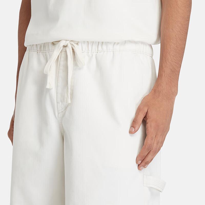 Timberland SS24 Solid Color Outdoor Casual Loose Cargo Shorts Men Shorts White A5TM7-CR3
