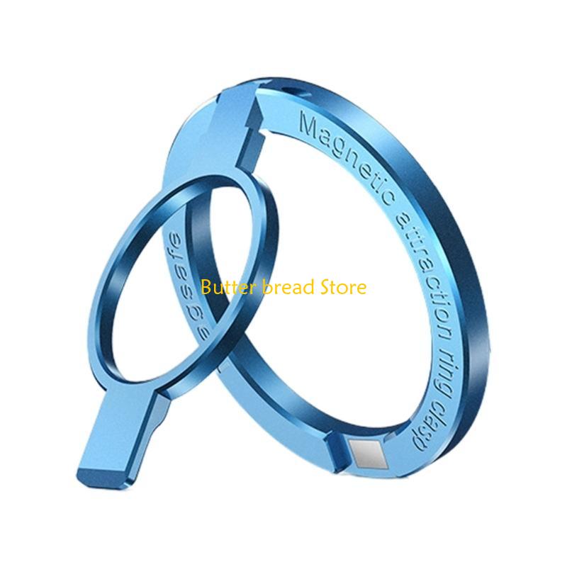 W89C Adjustable Finger Phone Rings 360° Rotation Removable When Wireless Charging синий