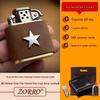 Zorro 506 Antique Silver Star Leather Brass Kerosene Lighter - Handmade Gift
