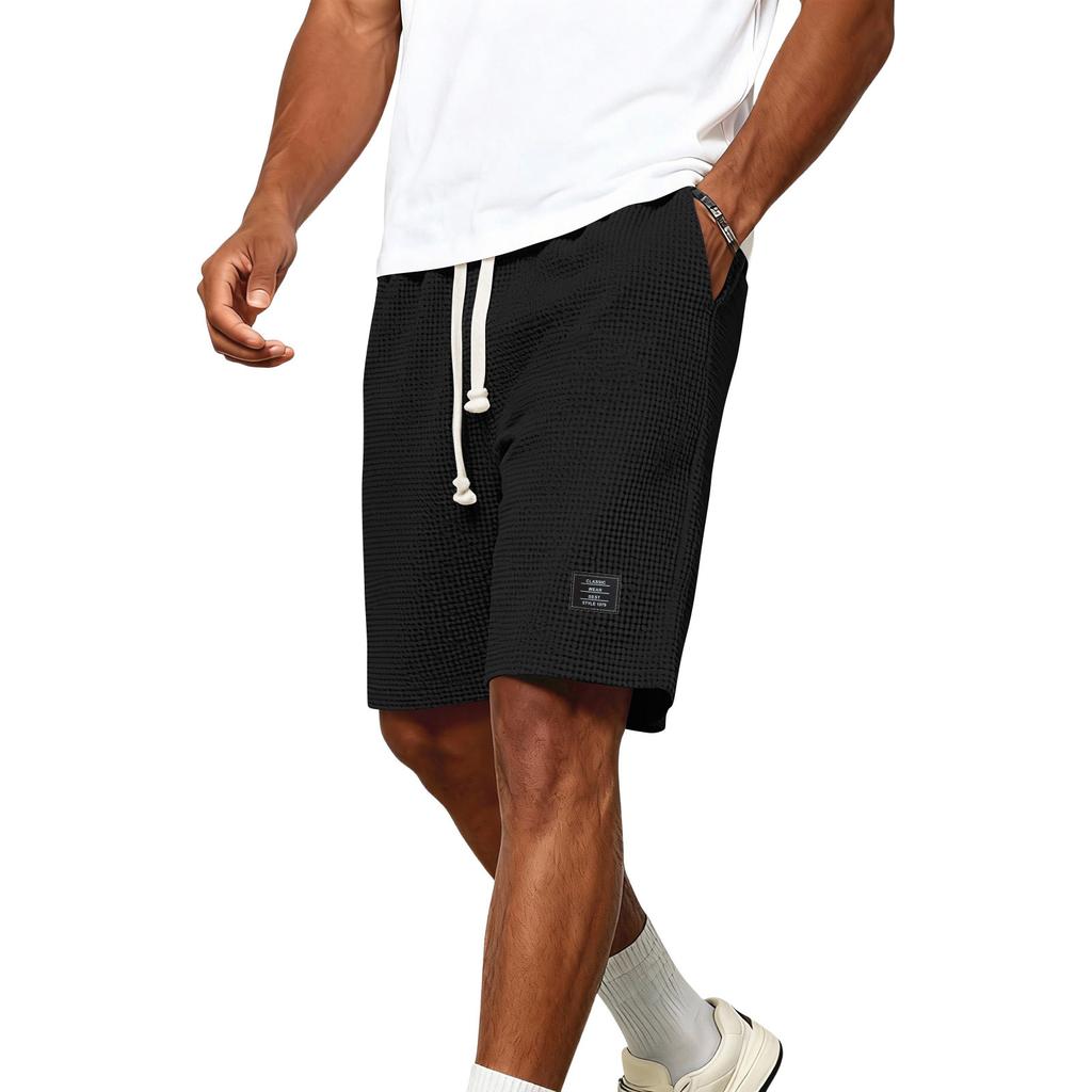 Herren Sommer Kordelzug Gerade Beine Shorts Lässig Locker Sportshorts