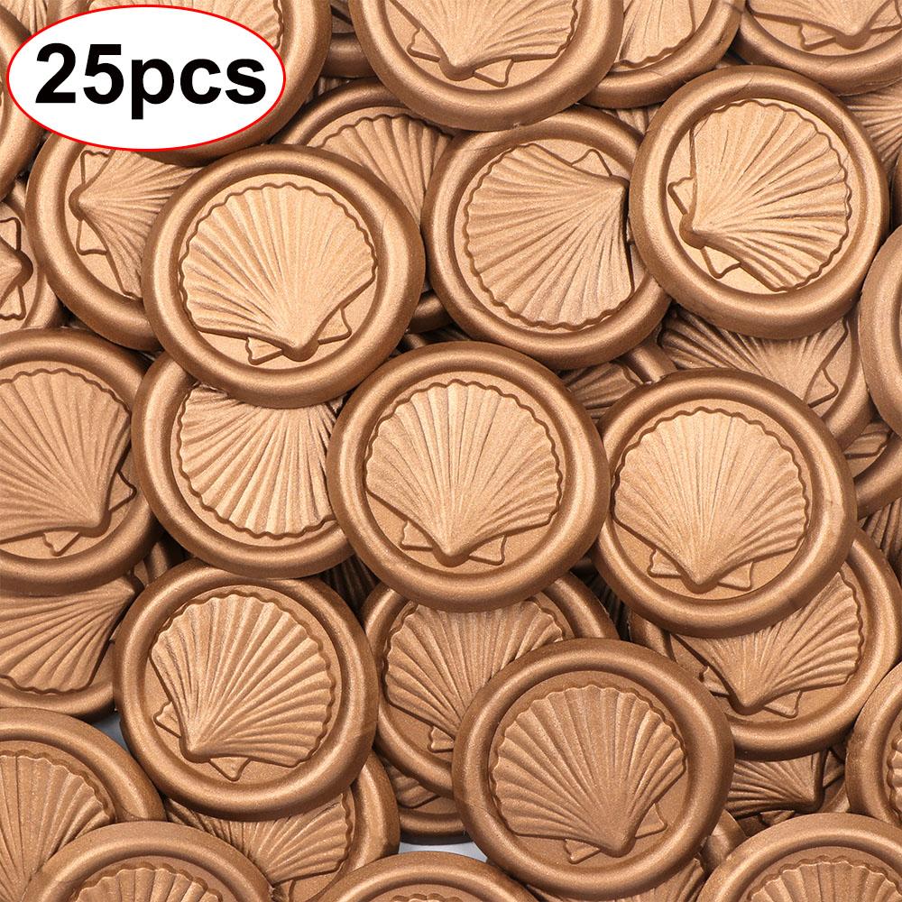 25 st Präglade Skal Vaxsigill Klistermärken, Självhäftande Stämpelklistermärken, Kuvertförslutningsklistermärken för Bröllopsinbjudan