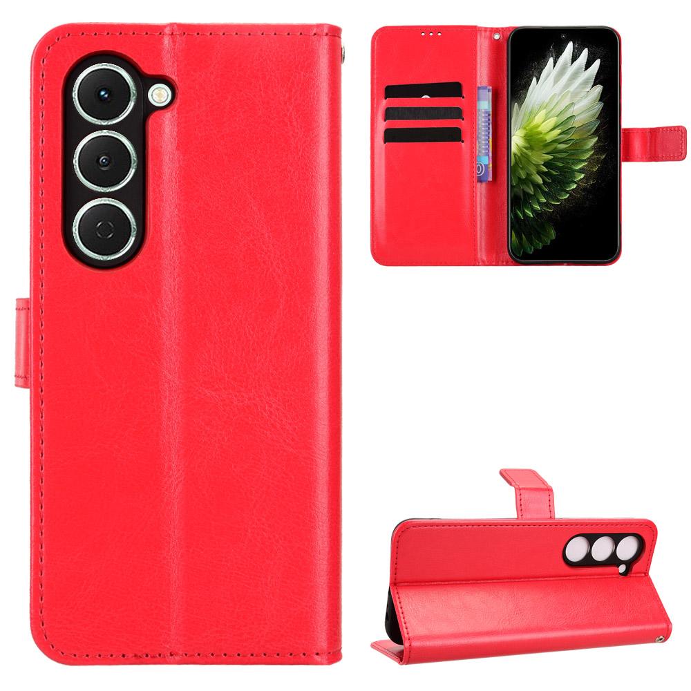 For TECNO Spark 40 Pro 4G PU Leather Case with Strap Crazy Horse Texture Phone Wallet Cover