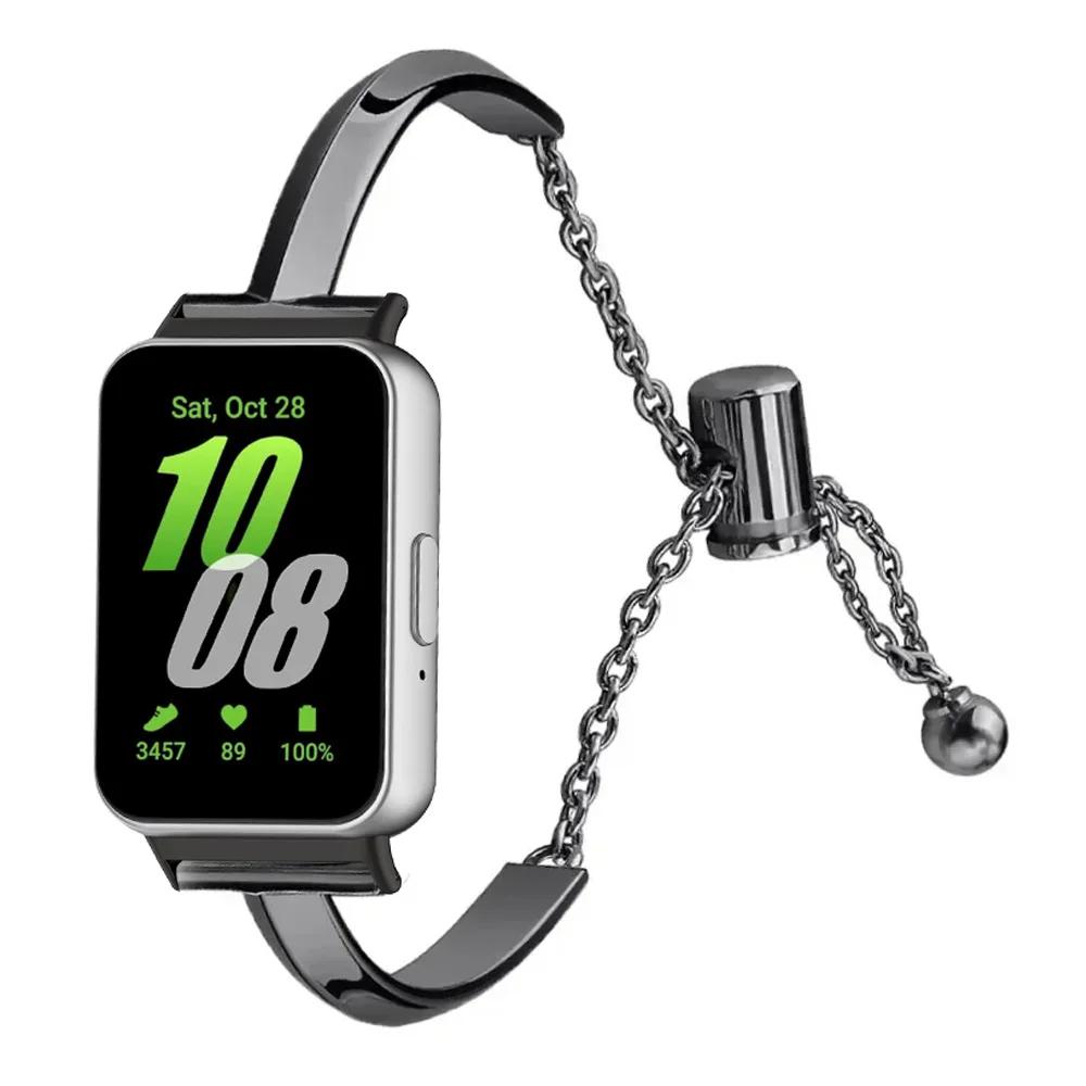 Neues Armband für Samsung Galaxy Fit 3 Damen Metall Edelstahl Smartwatch Zubehör Armband für Galaxy Watch Fit 3 Armband