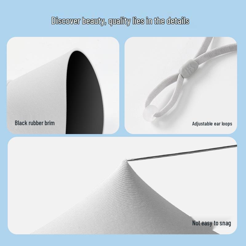 Women's Full Face Black Sunscreen Mask - Anti-Smudge, Three-Dimensional Ice Silk with Glue Brim