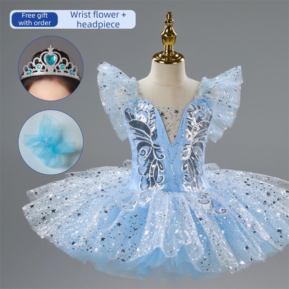 

Sequin Ballet Tutu White Princess Dress Fashion Kids Ballet Dress Children 150CM небо синє кольору