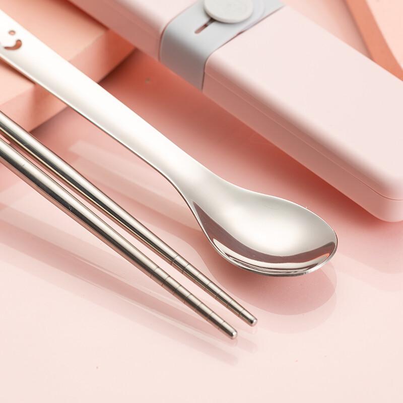 LocknLock Rabbit Portable Stainless Steel Chopsticks & Spoon Set