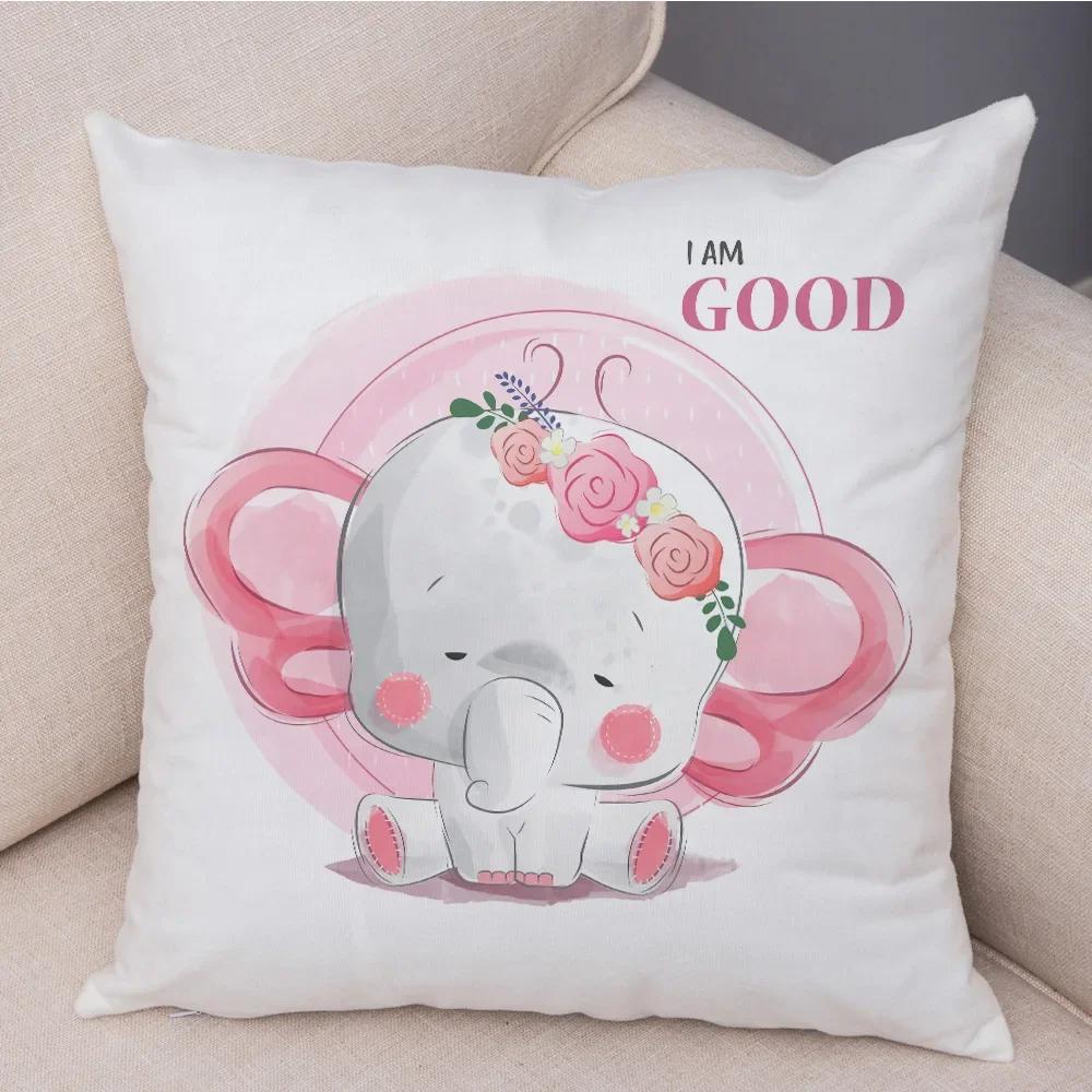 Super Soft Plush Cute Cartoon Giraffe Eleghant Lion Pillow Case Nordic Kids Room Decor Lovely Animal Cushion Cover for Sofa Home