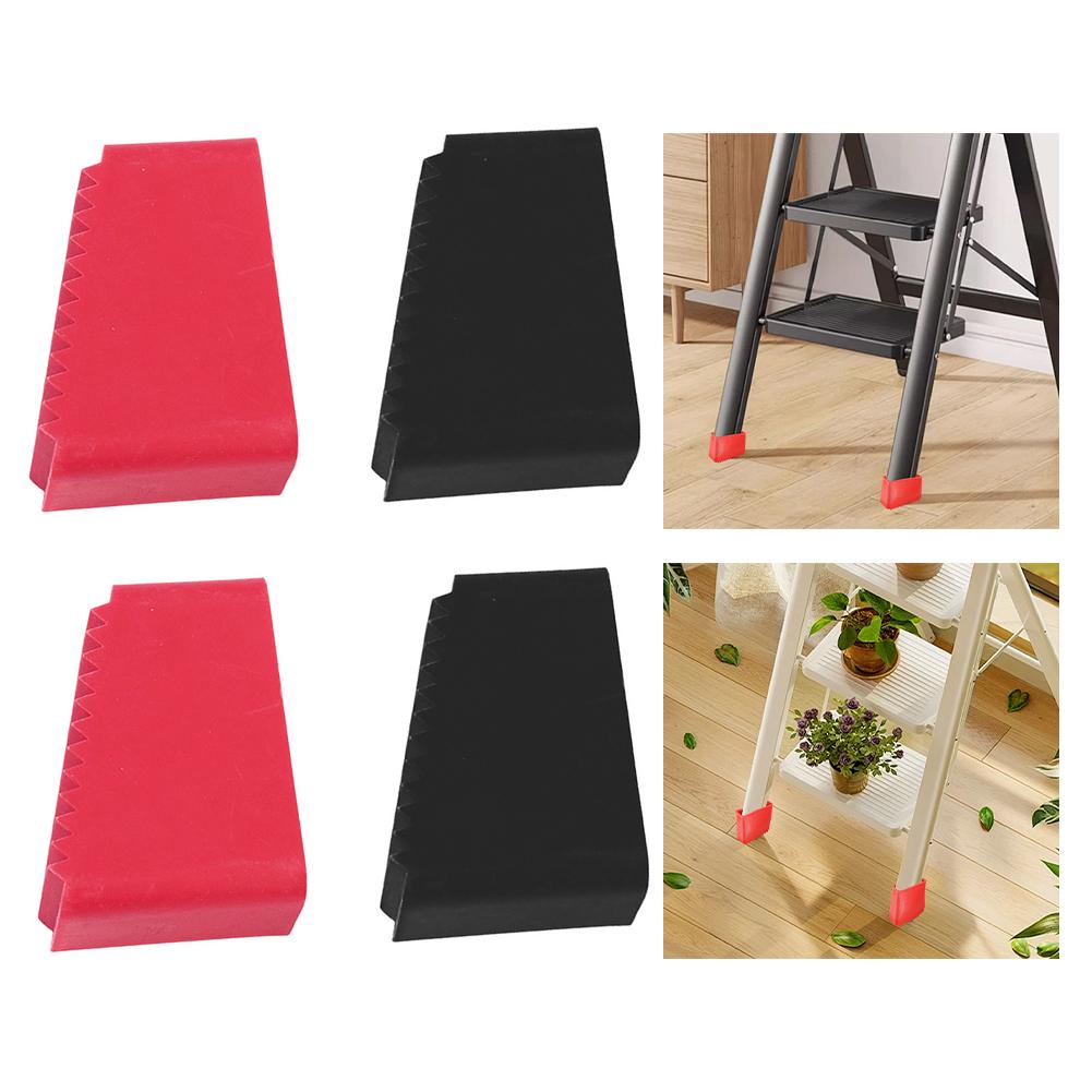 4 STuks Ladder Voetkappen Antislip Rubberen Pads voor Ladders Beschermen Vloeren Verminderen Uitglijden en Verbeteren Stabiliteit 55 38 25mm