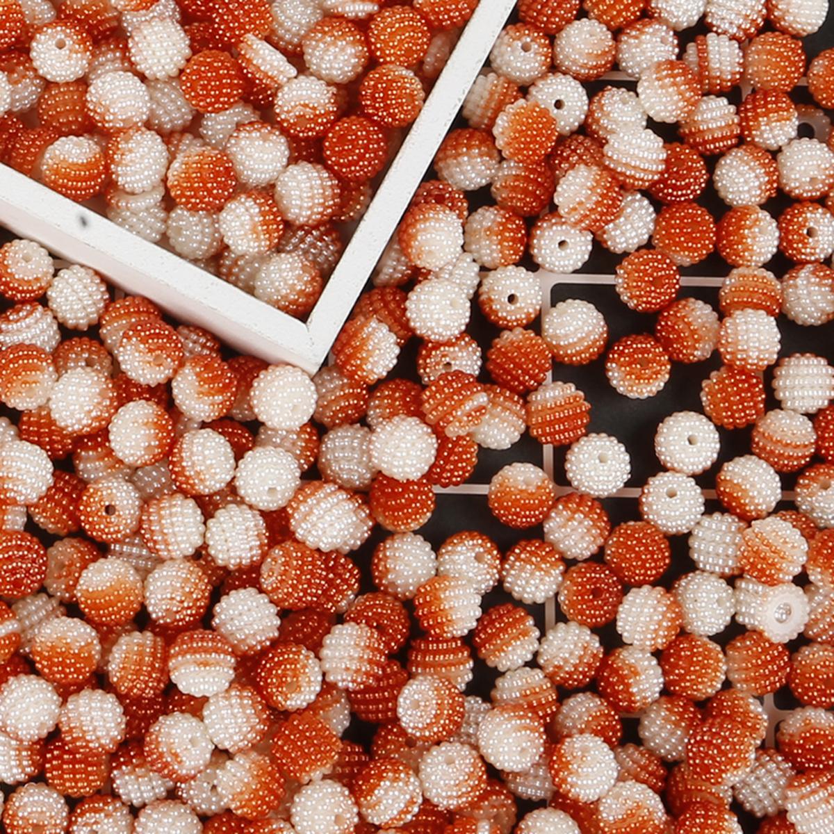 

10 мм 50 шт. Акрилові намистини бейберрі градієнтного кольору круглі розсипчасті намистини для виготовлення ювелірних виробів своїми руками помаранчевий