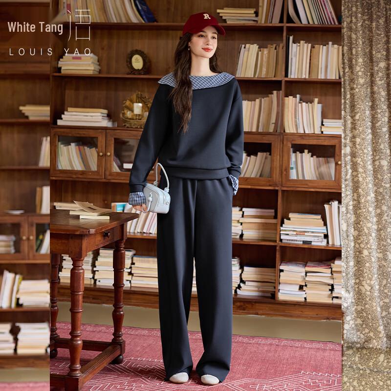 

Bailuyu Women s Color-Block Fake Two-Piece Hoodie & Pants Set XL