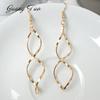 Europäische trendige Spiral-Hängeohrringe, gewellte, gebogene Ohrringe für Frauen, Party-Geschenk, baumelnde Ohrringe, minimalistischer Schmuck