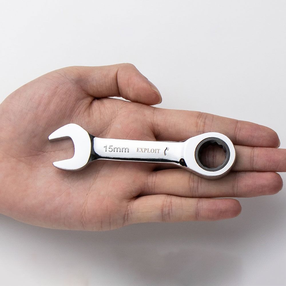 1Pcs Reversible Combination Ratchet Socket Spanner 6-19mm Nut Repair Tool Stubby Single Wrench
