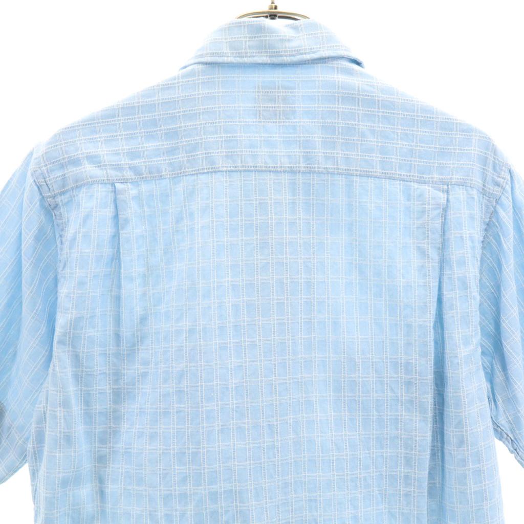 B.V.D 60s Vintage Check Pattern Short Sleeve Cotton Shirt S Light Blue Men's Used