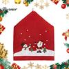 Seasonal Kitchen Chair Accessories Christmas Santa Snowman Cover, Festive Dining Reusable Covers Slipcover, Decorative Back Xmas Party Supplies