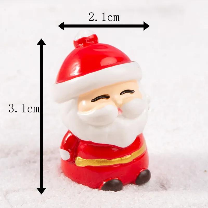 Christmas Figurines Dollhouse Ornament Home Decorations Fairy Garden Micro Landscape Deer Xmas Tree Santa Claus Snowman