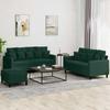 Vidaxl 3-Cz. Relaxation Set With Cushions, Dark Green, Velvet