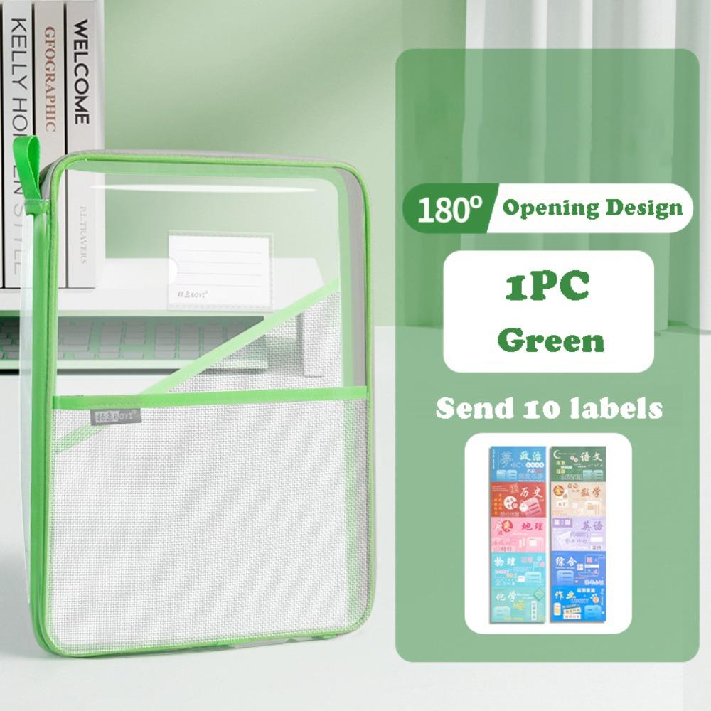 

ПВХ Папка-конверт A4 Водонепроницаемый Органайзер для файлов Портативная сумка для документов Школьные принадлежности зелёный