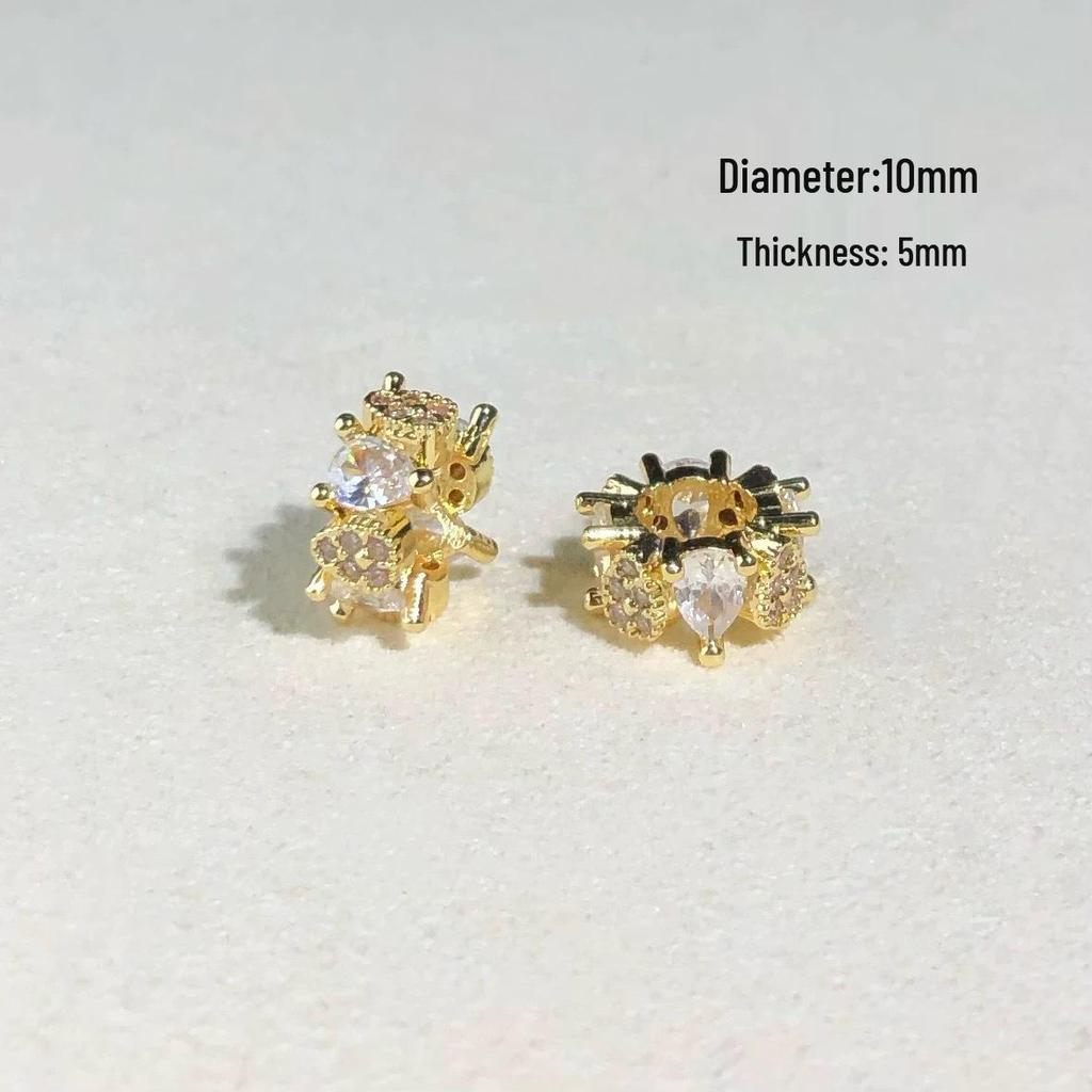 14k Gold-Plated Color-Preserving Crystal Spacer Beads for DIY Bracelets and Necklaces
