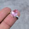 Pink Kunzite Gemstone Handmade 925 Sterling Silver Jewelry Ring Size 8 M-279