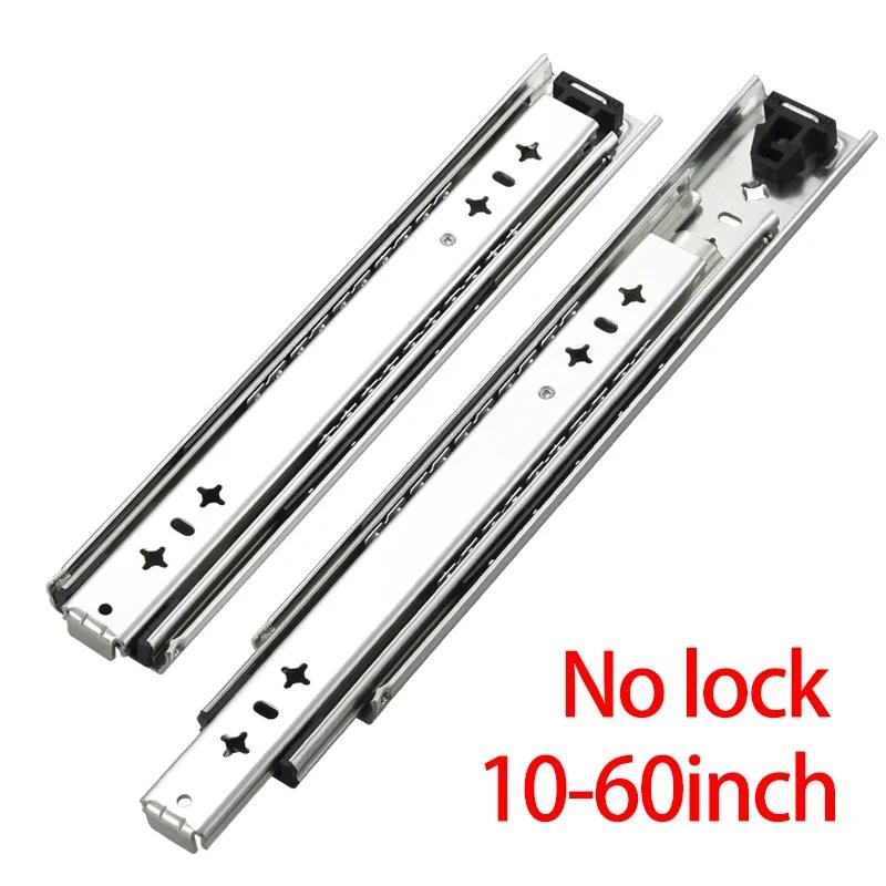 1 Pair Heavy Duty Locking Drawer Slides 11-61 Inch 111 Lb Load Capacity Side Mount Full Extension Ball Bearing Industrial Rail