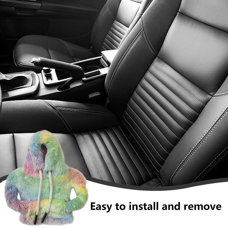 Car Gear Handle Cover Shift Knob Hoodie Sweatshirt Universal Handbrake Cover Shifter Knob Hoodie Cover Car Interior Accessories