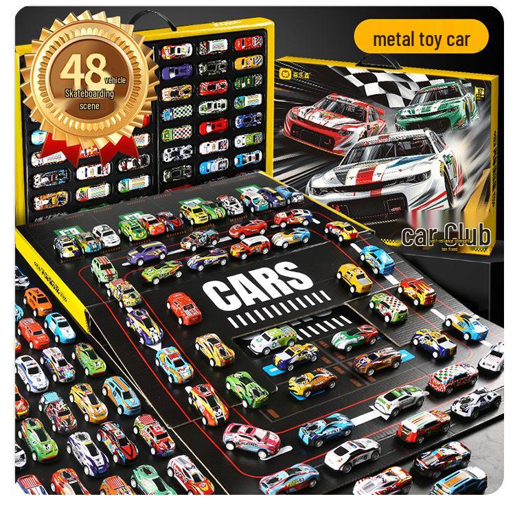 

Подарочный набор инерционных гоночных машинок для мальчиков - Развивающая игрушка с инерционным механизмом и симуляционной сценой